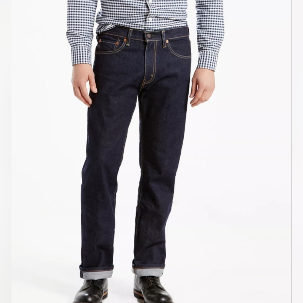 505™ Regular Fit Men's Jeans. Rinse Str - Dark Wash